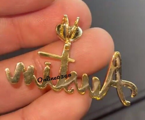 Pre-owned Online0369 Women's Custom Austin Name Pendant 1ct Natural Moissanite 925 Silver Free Stud In White