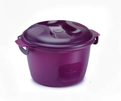 Tupperware Microwave JR Rice Cooker 4.5 Cups Purple ''PERFECT RICE EVERYTIME'' NEW
