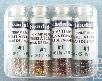 Beadalon Crimp Bead Variety Pack #1-Silver, Gold, Copper, Gunmetal (600 Pcs)