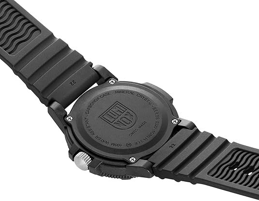 Pre-owned Luminox Men's Watch Blue Dial Round Quartz Black Silicone Rubber Strap 0323