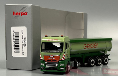 HERPA, MAN TGX GM 4x2 avec benne 3 essieux GEIGER, échelle 1/87, HER949446
