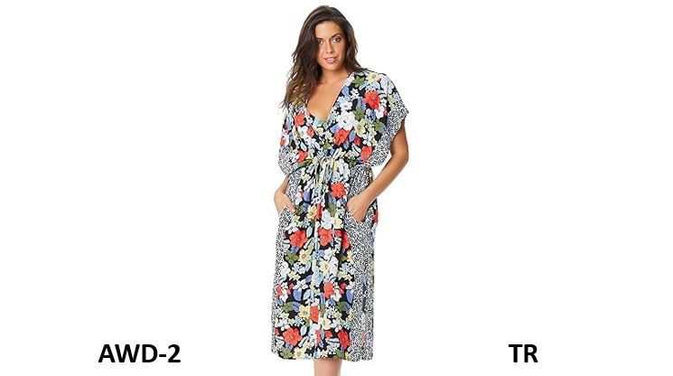 Jessica Simpson Women' MANDARIN MULTI Tropical Punch Long Border Cover-Up, Small