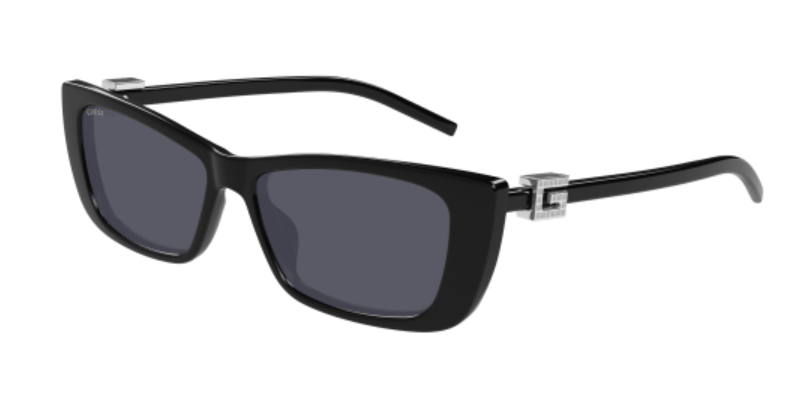 GUCCI GUCCI GG1681S 008 BLACK/GREY RECTANGULAR CAT EYE WOMEN'S SUNGLASSES