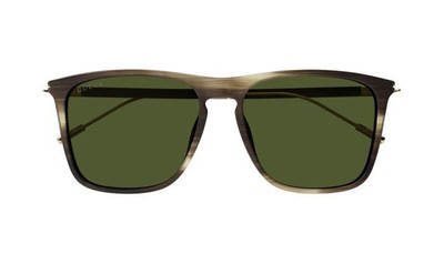 Pre-owned Gucci Gg1269s-003-58 Havana Gold Green