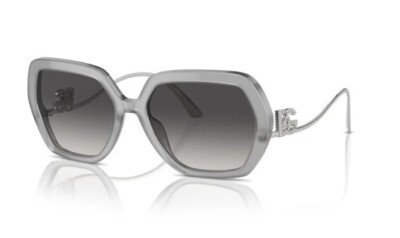 Pre-owned Dolce & Gabbana Dg4468b-34218g-58 Opal Grey Sunglasses In Gray