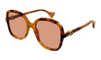Pre-owned Gucci Gg1178s-004-56 Havana Havana Orange