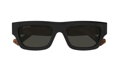 Pre-owned Gucci Gg1301s-001-55 Black Black Grey In Gray