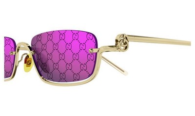 Pre-owned Gucci Gg1278s-005 Gold Gold Violetmulti Treatment In Purple