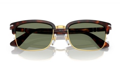 Pre-owned Persol Men's P03327s 24/gj 54mm Rectangular Photochromic Sunglasses In Transition 8 Green