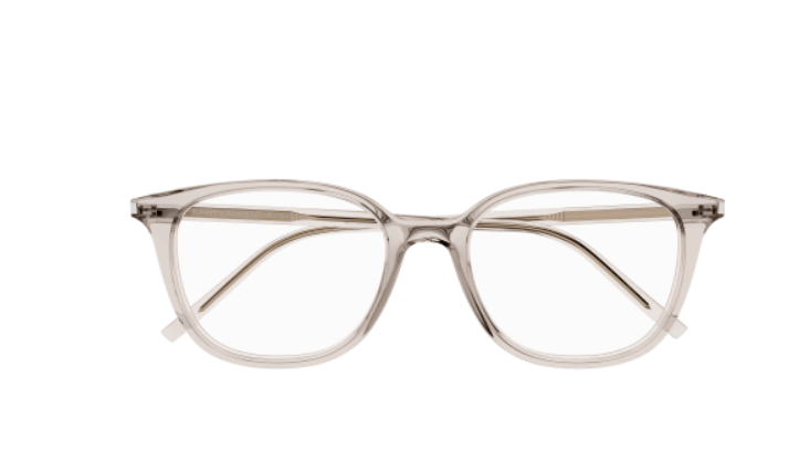 Pre-owned Saint Laurent Sl 644/f 004 Beige Square Men's Eyeglasses In Clear