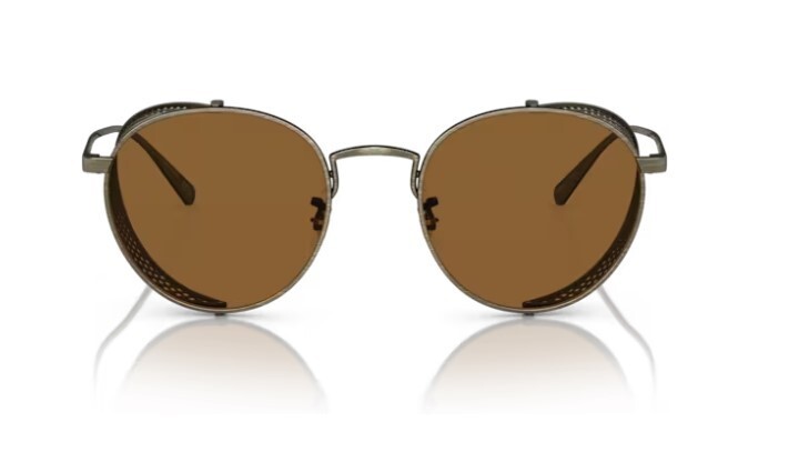 Pre-owned Oliver Peoples 0ov1323s Cesarino-m 528453 Antique Gold/true Brown Sunglasses