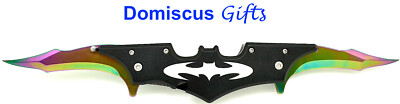 11 1/2'' NEW! BATMAN Caped CRUSADER Black Rainbow Bat POCKET KNIFE Folding Knives