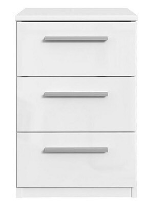 Westbury 3 Drawer Bedside Chest With High Gloss In Aspley