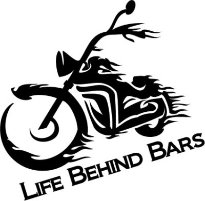 LIFE BEHIND BARS DECAL 2 FOR THE PRICE OF 1 MOTORCYCLE MAN CAVE BIRTHDAY BIKER