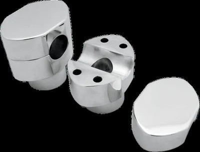 LA 1.5in Chrome Paughco Handlebar Riser Clamp Set Cross Bones 08-11