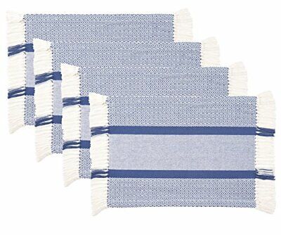 Sticky Toffee Cotton Woven Placemat Set with Fringe Traditio