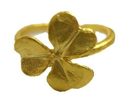 MICHAEL MICHAUD ''Clover'' 24K Gold Adjustable Ring 8406