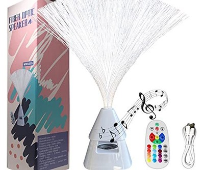 Fiber Optic Lamp Wireless Speaker With Remote Control Led Night Light Mood Light