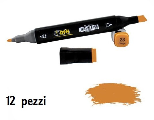 Set 12 Pz Pennarelli Doppia Punta Scuola Disegno Colore 23 Arancione dfh