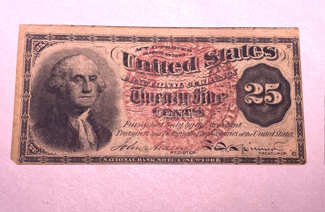 25 Cents Fourth Issue United States Fractional Currency ,VF Crisp, *BNT486*