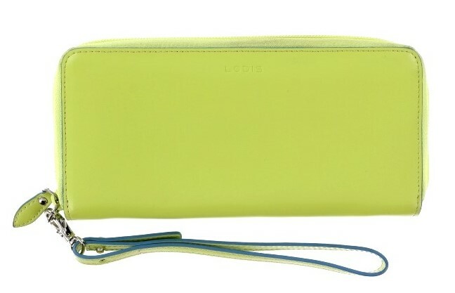 LODIS Pop Lime Green/Blue Leather Wallet 134528