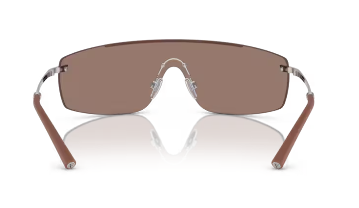 Pre-owned Oliver Peoples 0ov1344s R-5 503653 Brick-silver/sierra Shield Men's Sunglasses In Brown
