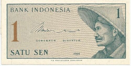 INDONESIA 1964 1 SEN CURRENCY BANKNOTE MONEY NOTE UNC BILL CASH 