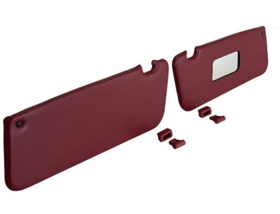 Sunvisor and Clips Set For Mercedes R107 W107 C107 Burgundy 560SL 1971–1989