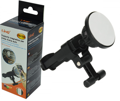 Supporto Magnetico Auto Aria Per Smartphone Cellulare Gps 360° Linq Fn-339