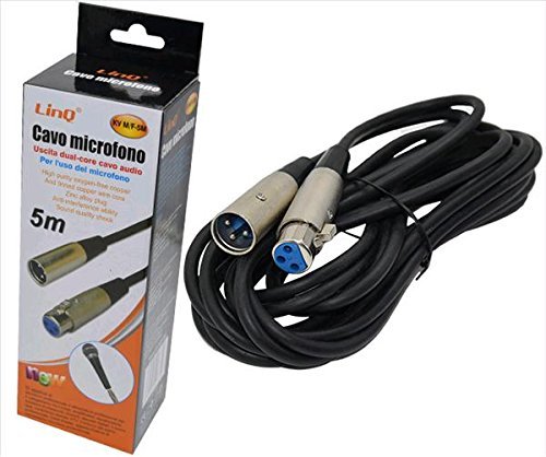Cavo Cavetto Microfono Prolunga Maschio Femmina M F 5 Metri Linq Kv-M/F-5m