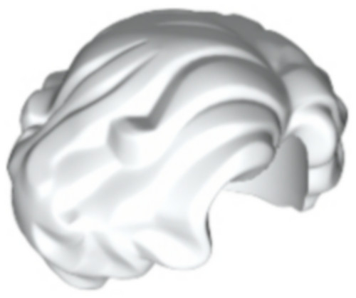 Lego 11256 White Minifigure, Hair Female Short, Wavy With Side Part
