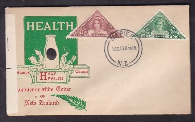WW11 - CENSORED, NEW ZELAND HEALTH, 1943 COMMEMORATIVE COBER