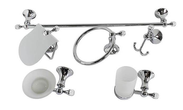 Bagno 6 Accessori Cromato Porta Asciugamano Rotolo Bicchiere Spazzolin 52834 dfh