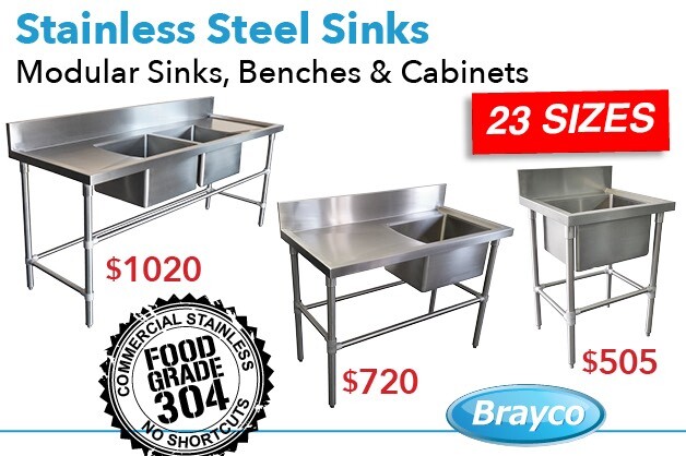 STAINLESS STEEL SINKS - 1, 2 or 3 bowls. Huge range ...