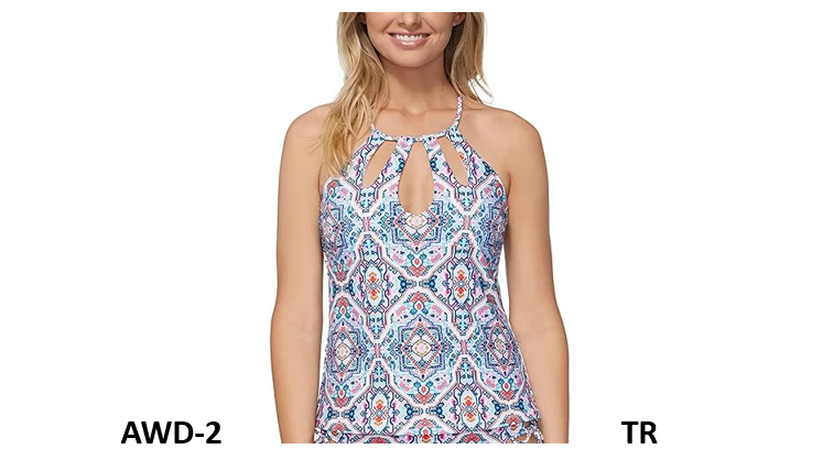 Raisins Women's Juniors' Aquarius Rising Rosalie Tankini Top, Blue Multi, Medium
