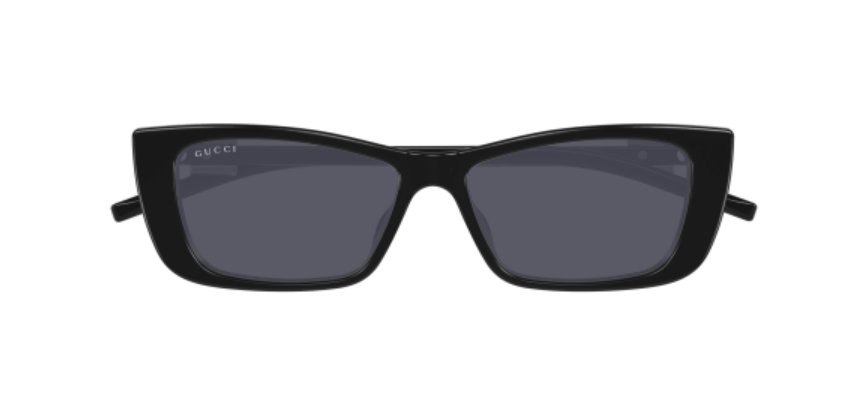 GUCCI GUCCI GG1681S 008 BLACK/GREY RECTANGULAR CAT EYE WOMEN'S SUNGLASSES