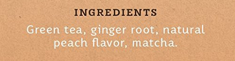 Tea Ginger Peach Green Tea - Caffeinated, Non-Gmo Project Verified Premium Tea w