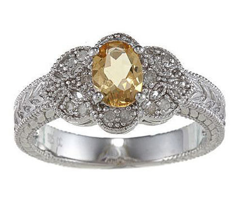 Anelli di lusso con gemme in argento sterling pietra principale citrino