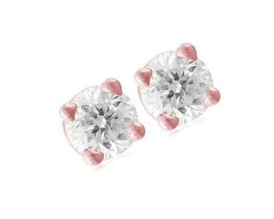Pre-owned Your Own Diamond Genuine Diamond Solitaire Studs Earrings 3/4carat Prong Set Rose Gold Appraisal In White