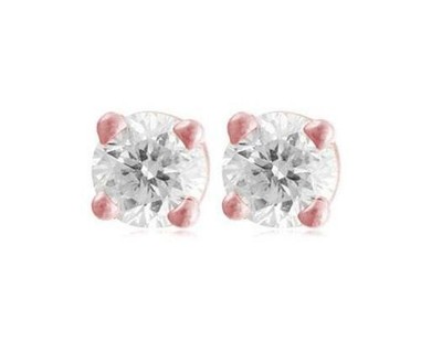 Pre-owned Your Own Diamond Genuine Diamond Solitaire Studs Earrings 3/4carat Prong Set Rose Gold Appraisal In White