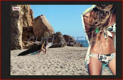 ROXY DVF Diane Von Furstenberg MOMA Surf Bandeau Bikini Swimsuit M