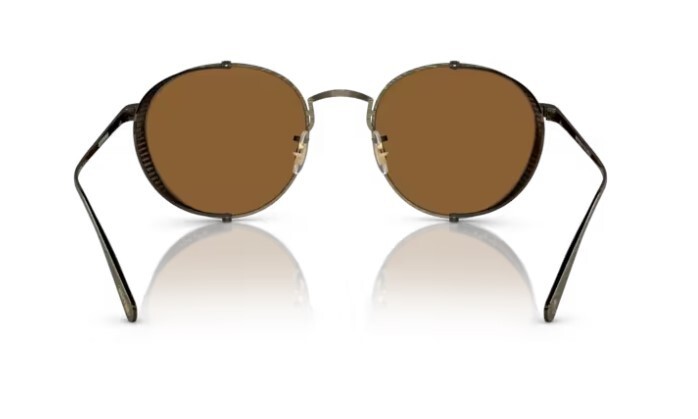 Pre-owned Oliver Peoples 0ov1323s Cesarino-m 528453 Antique Gold/true Brown Sunglasses