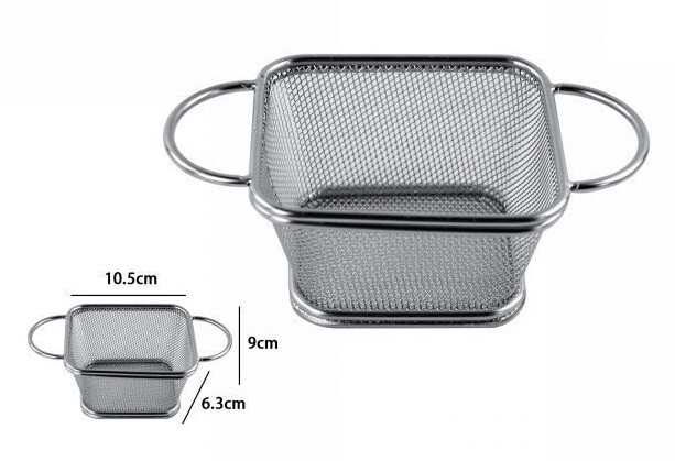 Cestino Cestello Colino Setaccio Quadrato Scola Pasta Verdura Fritto 10,5cm dfh