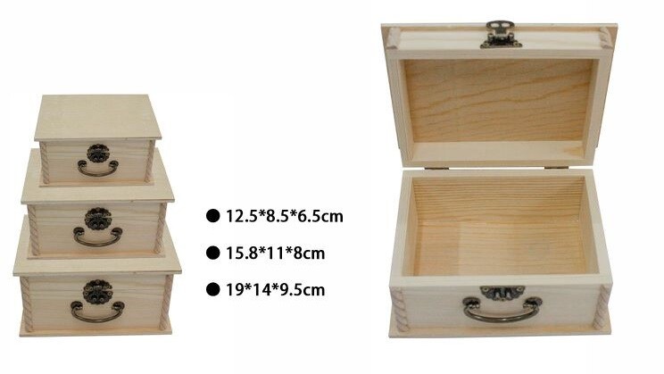 3 Scatole In Legno Decoupage Tris Matrioska Scatola Cofanetto Ly-3006 dfh