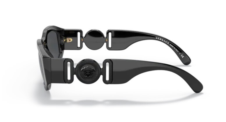 Pre-owned Versace 0ve4361 536087 - Black / Dark Grey Square Men's Sunglasses In Gray