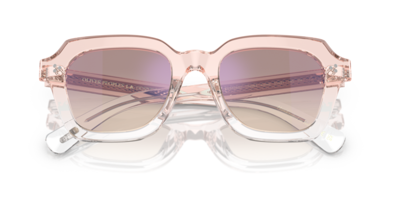 Pre-owned Oliver Peoples 0ov5526su Kienna 1769k3 Lightsilk/crystal 51mm Women's Sunglasses In Soft Tan Gradient Mirror