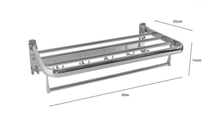 Mensola Porta Asciugamani Appoggio Montaggio a Parete Bagno 4 Ganci 52819 dfh