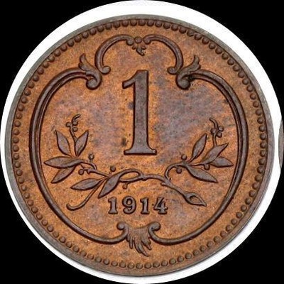 Austria 1914, 1 heller old coin #4653 UNC