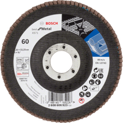 New Genuine Bosch 2608606923 X571 Best for Metal Flap Discs, Straight Version