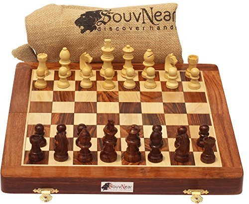 SouvNear SG-TNG-001 Magnetic Wooden Folding Board Game, 12.9 x 6.5 x 2.7 Inches,